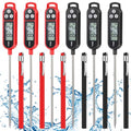 Copkim 6 Pcs Food Thermometer Instant Read Probe BBQ,Red,Black | Waterproof Stainless Probe, Accurate Temperature Reading, Meat Grilling Baking Water Milk Yogurt Cooking Kitchen BBQ - color: Red, Black