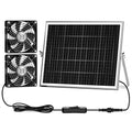 5.5'' Solar Greenhouse Fan 2 Kit, 30W Solar Powered Exhaust and Intake Chicken Coop Fan, Strong Airflow & Waterproof, 16.5 ft Cord, for Outdoor Shed Air Circulation and Ventilation, No Battery - size: 5.5" Fan 2 Kit