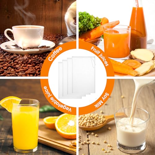 4 Pack Nut Milk Bag 12 x 8 Inch Nut Bag Strainer Reusable Nylon Cloth | Bags for Straining 200 Mesh Fine Mesh Bags for Straining Fruit Juice Coffee Yogurt Cheese Tofu Cold Brew Filter