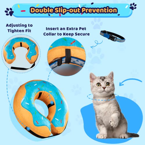 Grand Line Donut Inflatable Collar for Dogs and Cats, Soft Recovery Dog Cone After Surgery, Protective Pet Neck Cone for Small, Medium, Large Dogs, Not Block Vision (Blue, S) - color: Blue Donut, size: S (Neck:4"-7")