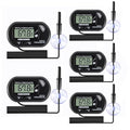 5pcs Aquarium Thermometer LCD Digital Fish Tank Thermometer with Water-Resistant Sensor Probe and Suction Cup for Turtle Incubators Terrarium Water Thermometer - color: 5pcs