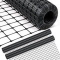 Windyun 2 Rolls 4'x50' Plastic Mesh Fence for Garden | Black HDPE Reusable Mesh Fence Roll,100 ft Coverage Plastic Netting for Garden Yard Backyard Chicken Rabbit Dogs - size: 50 ft