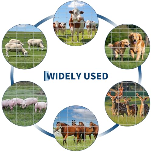 Garvee Cattle Fence 5 ft x 328 ft, Heavy Duty Galvanized Wire Fencing | Wire Fencing for Deer, Goat, Hog, Sheep, Heavy Zinc Coating Farm Wire Fence for Livestock & Yard Protection
