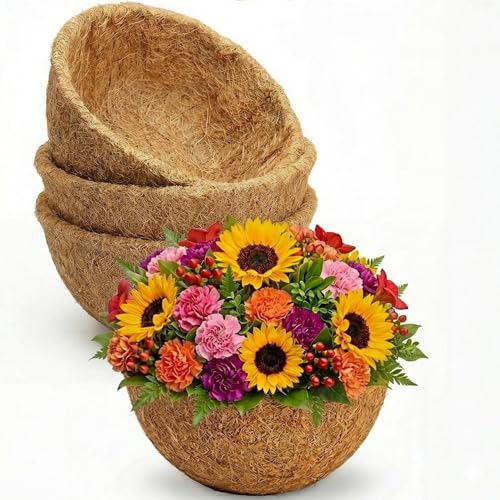 HFHOME 4PCS 12" Round Coco Liner Thick Coco Fiber Replacement Liner - color: 4pcs, size: 12-in