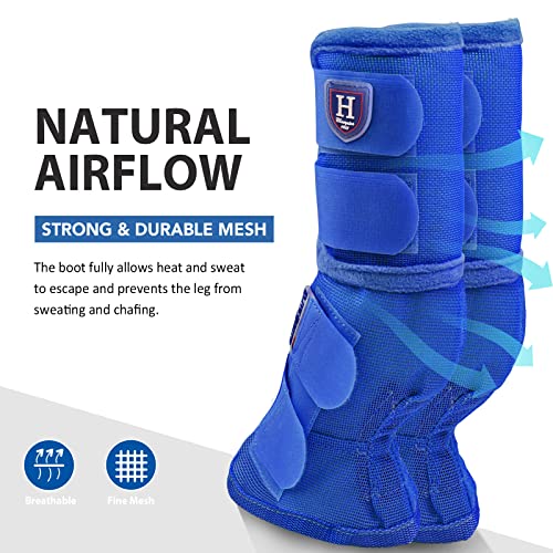 Harrison Howard Horse Leg Guard Stomp Reduction Hook and Loop Closures Rubbing Prevention - color: Deep Blue, size: Arab Medium (Pack of 4)