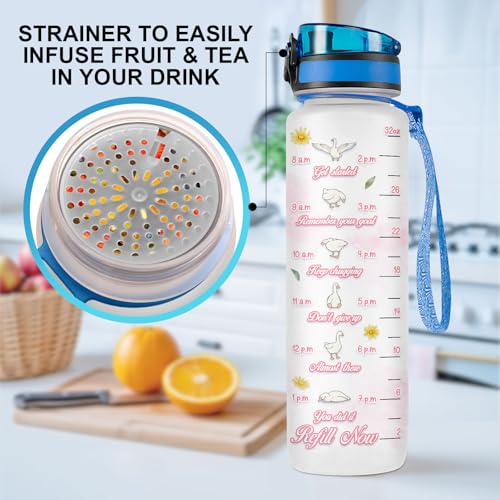 Silly Goose Water Bottle 32oz – Funny Goose Meme Hydration Bottle, Cute Animal Gift for Goose Lovers, Daily Motivation Drink Water Bottle - color: Silly Goose