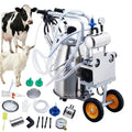 Electric Milking Machine, 25L Stainless Steel Cow Milker Cart | Cow Milking Machine Portable with 550W Motor|Cow Milker Machine 6.6 Gallon Stainless Steel Cow Milker Bucket|Vacuum Pulsation