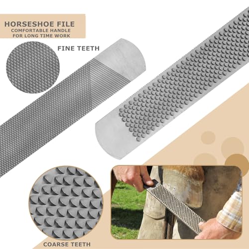 7 PCS Farrier Tool Kits Professional Hoof Trimming Farrier Tools for Horses Cattle Goat Donkey Pig,Includes 14 Inch Hoof Nipper,Hoof Rasp,Hoof Trimmers,Hoof Knife and Brush,Mini Hoof Rasp,Carry Bag