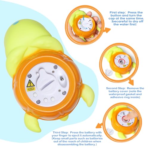 Backstroke Sea Turtle Baby Bath Thermometer,The Infant Baby Bath Floating Toy Safety Temperature Water Thermometer, BPA Free, New Baby Essentials | BPA Free Infant Baby Bath Floating Temperature Toy ，Water Thermometer, New Baby Essentials - color: YELLOW