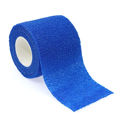 Self Adhesive Bandage Wrap Animal Cohesive Bandage Self Adherent Wrap First Aid Tape for Dogs Cats Horses Birds & Wrist Healing Ankle Sprain (2 Inch Blue 12 Rolls) - color: 2 Inch Blue 12 Rolls