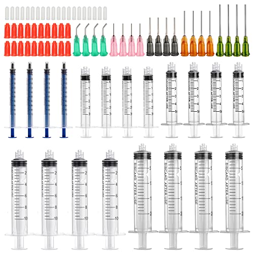 Glue Applicator Syringe with Blunt Tip Needle for Liquid, Ink, Oil, Perfume | Woodworking, Grease, Craft, Epoxy, Lip Gloss Making Filling Dispensing Kit