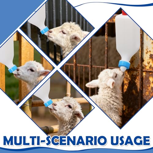 800ml Lamb Feeding Bottle with 2Pcs Nipples Thickened Goat Feeder Bottles Hang Upside Down Livestock Milk Bottle for Goat Lamb