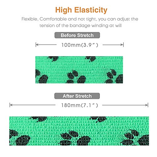 Vet Wrap Cohesive Bandages Bulk Self Adhesive Bandage Wrap Self Adherent Wrap Non-Woven for Dogs Pet Animals & Ankle Sprains & Swelling 2 Inch x 5 Yards (2 Inch Claw) - color: 2 Inch Claw