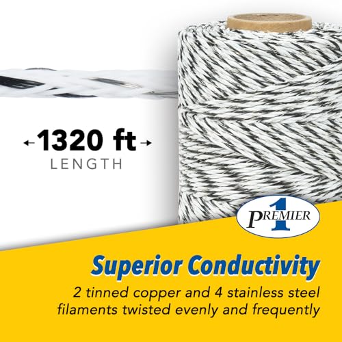 Premier 1 IntelliBraid® Twine PE 3.0 – 3mm, 1320 ft | 2 tinned copper + 4 SS filaments. 48Ω/1000ft. Thicker than standard twine for better visibility. Braided for flexibility. - size: 1320' Roll