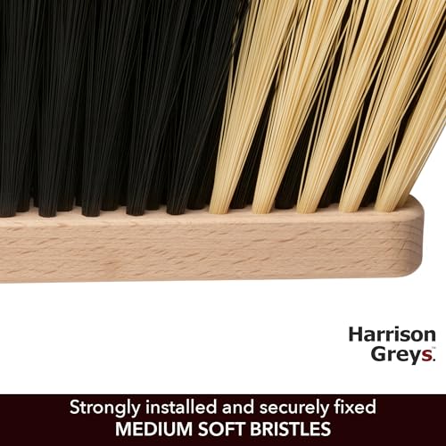 11.2" Hand Broom Medium-Soft Bristles Bench Brush, Sweeping Brush with Wooden Handle, Lightweight Dusting Brush, Handheld Small Broom, Shop Brush - size: 11.2"