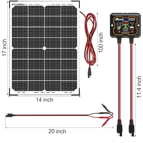 30W12V Solar Battery Charger Battery Maintainer + MPPT Controller | Solar Panel Kit Waterproof TrickleSolar Battey Charger for Car RV Boat Motorcycle Adjustable Mount Bracket 30W Solar Panel - size: 30W MPPT Kit