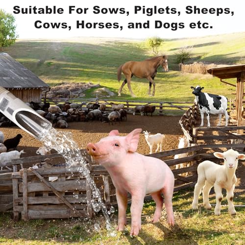 Automatic Pig Nipple Waterer Set with ABS Tank Connectors for Barrel Kit - 2pcs Stainless Steel Pig Water Nipples for Sows, Piglets, Goats - Includes Installation Hole Opener - color: ABS, size: 2PCS