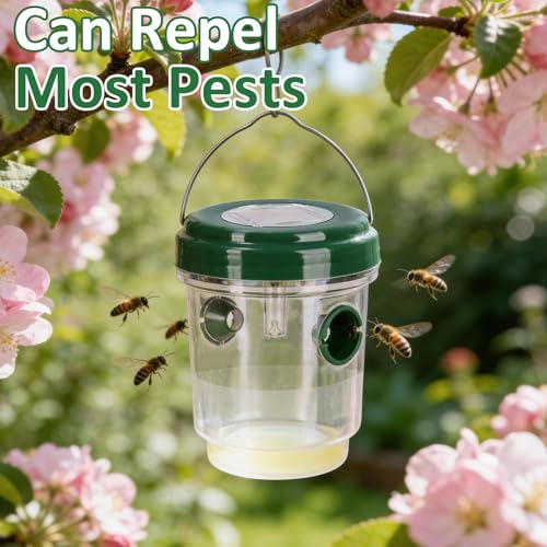 3 Pack Outdoor Hanging Wasp Catcher Reusable Insect Catching Container for Garden Yard Deck