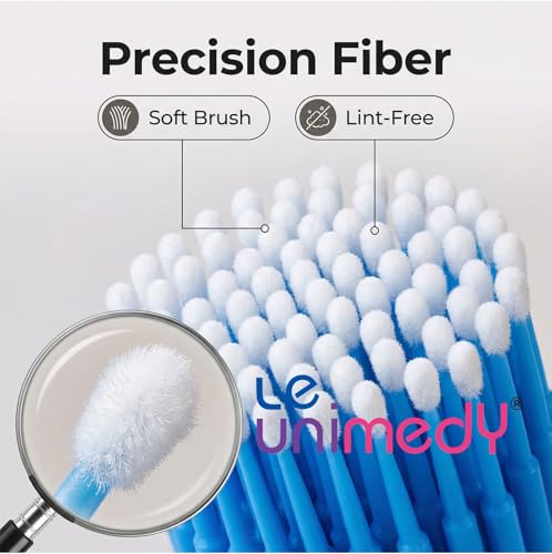 LE UNIMEDY 400PCS/Box Cotton Swabs, Disposable Micro Applicators Brush, Cosmetic Brush, Micro Swabs, Microswabs 2.5mm Blue - size: 2.5mm, Blue