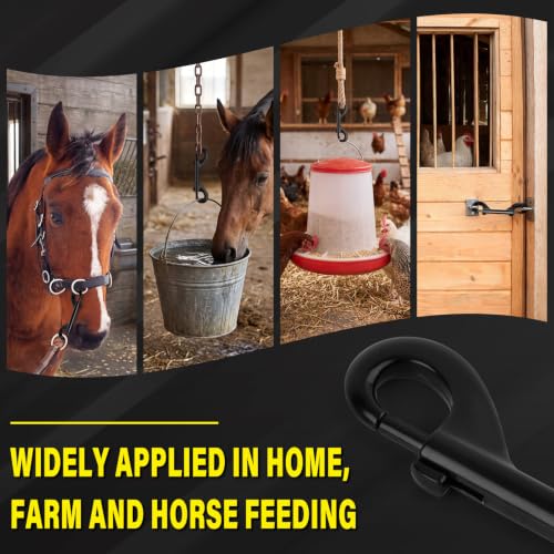 ERKOON 4.7 Inch Double End Trigger Snap Bolt Hooks for Horses (50 Pack) | Heavy Duty Metal Clips, Large Trigger Snap Hooks for Feed & Water Buckets, Hay Net, Horse Stall, Fence & Farm Daily Use - size: 50 Pack