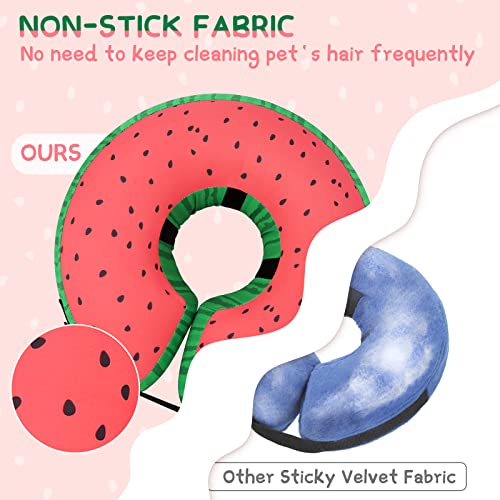Supet Inflatable Dog Cone Collar Alternative After Surgery, Doggie Neck Donut Collar Recovery ECollar for Post Surgery, Soft Dog Cone for Small Medium Puppies Cats - color: Donut Red, size: S(Neck 7"-9.5")