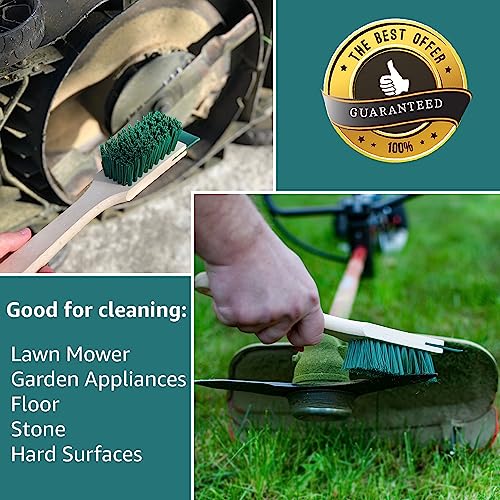 Heavy Duty Scrubbing Brush - Stiff Bristle Scraper, Wooden Handle, Universal Outdoor Cleaning Tool