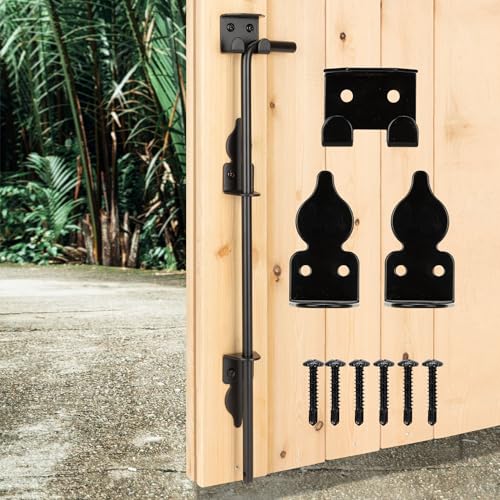 36" Heavy Duty Cane Bolt Gate Drop Rod-Steel Gate Ground Latch Designed for Wood Metal Vinyl Gates or Double Doors Fence Applications - size: 36 Inch-1 Pack