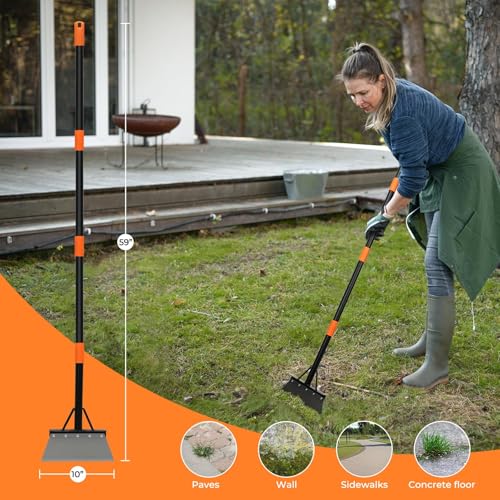Garden Flat Shovel,Heavy Duty Weeding Tools Gardening,60" Long Handle Metal Floor Scraper,Multifunctional Cleaning Shovel for Lawn Edging, Scraping, Weed, Ice and Snow Removal