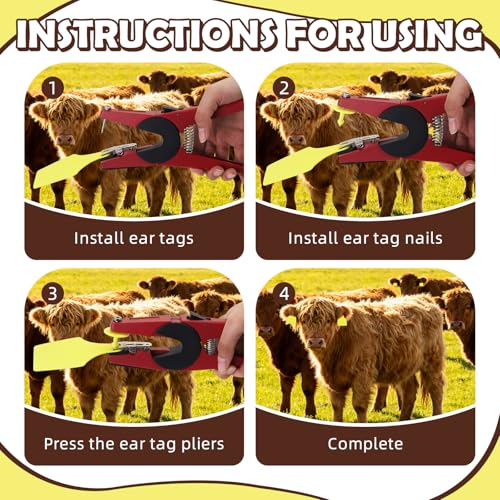 Blank Cattle Ear Tags 100PCS TPU Oversize 4.1x3 Inch Livestock Tags | Identification Tags for Cows Calves Cattle Goats Sheep Pigs Hog Fade Resistant Farm Animal Management (Yellow) - style: Yellow