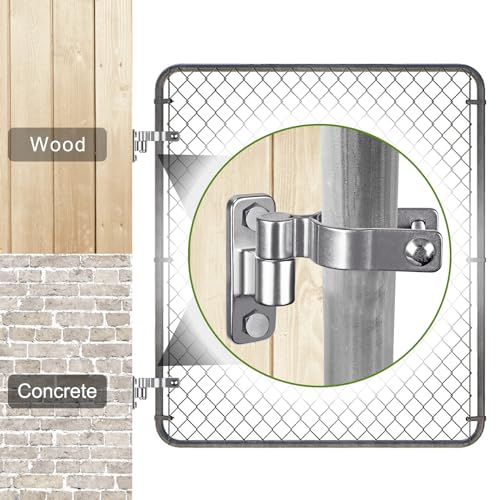 Insaga Heavy Duty 304 Stainless Steel Gate Hinges 4 Pcs, Wall Mount Hardware with 5/8" Pin, One-Piece Cast Hinge for Farm, Fence, Chain Link, Wooden & Metal Gates - color: Silver-SS-Hole-4Pcs