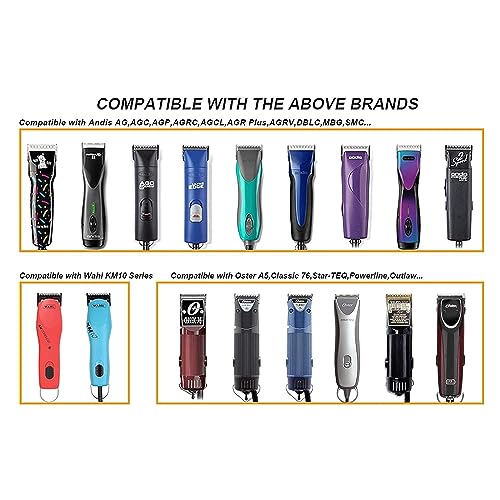 Replacement Ceramic Blades Set,Compatible with Andis,Oster 76,Wahl KM10 | 0.5mm(1/50") to 13mm(1/2") Cutting Length,Include OOO+OA+SS+1-1/2+2#+3-1/2+3-3/4,7Pack - color: 7 pcs