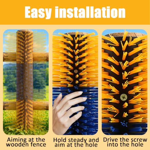 2 Pcs Livestock Scratching Brush, Goat Scratching Post with 8 Screws for Relieving Itching, Full Massage Grooming Brush for Cattle, Sheep, Horses, Pigs