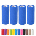 4 Pack Self Adhesive Bandage Wrap, 6 ln x 5 Yards Vet Wrap Tape, Royal Blue | Non-Woven Self Adherent Cohesive Bandage for Thumb, Finger, Wrist, Knee, Ankle - color: Royal Blue