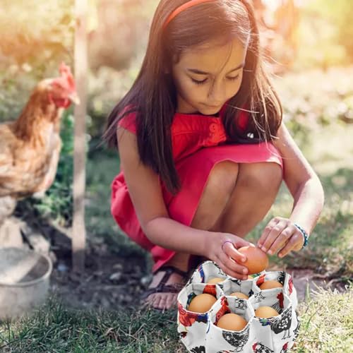 Egg Collecting Basket with 7 Pouches, Mini Egg Collecting Bags Gathering Bag for Fresh Eggs Transporting Storage, Farmhouse Eggs Gathering Basket for Chicken, Hen, Duck, Goose - color: White,7.87 x 2.76''