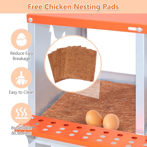 6 Compartment Galvanized Steel Nesting Box Wall Mount | Galvanized Steel Rustproof & Weather Resistant|Vented Design Keeps Interior Dry & Odor Free|Tool-Free Assembly - size: 31.8"L x 17.0"W x 25.0"H