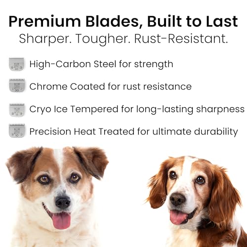 Fresh 10WF Dog Grooming Blade, 1/16" (1.5 mm) Cut, Fits Andis, Oster, Wahl A5 Detachable Clippers, Wide High-Carbon Steel Blade with Chrome Coating, Sharp & Durable for Fast, Full-Body Grooming - size: 10WF