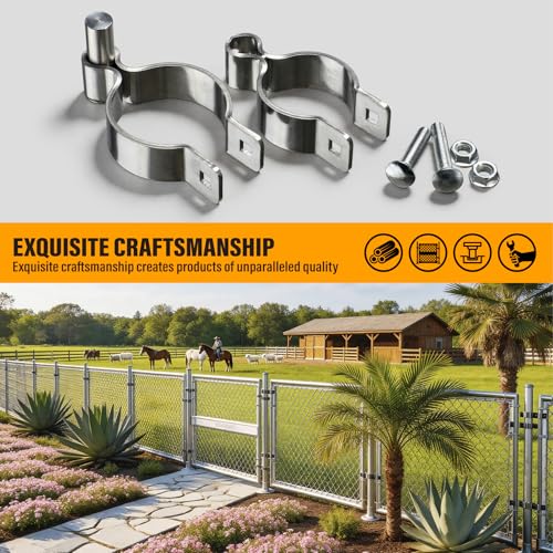 2 Pack 2-3/8" x 1-7/8" Chain Link Fence Gate Hinge, 304 Stainless Steel Heavy Duty Male Female Post Hinges with Bolts and Nuts - color: 2-3/8", size: 1-7/8"