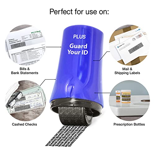 Guard Your ID Identity Theft Protection Roller Stamp, 3-Pack for Mail, Blue - color: Blue, size: Standard 3-Pack
