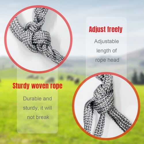 La La Pet Adjustable Cattle Halter Hand Braided Livestock Leading Rope Farm Training Supplies Handling Equipment for Calf Cows Horses Donkeys Goats Foals 6.56Ft Rope - size: 6.56'Rope