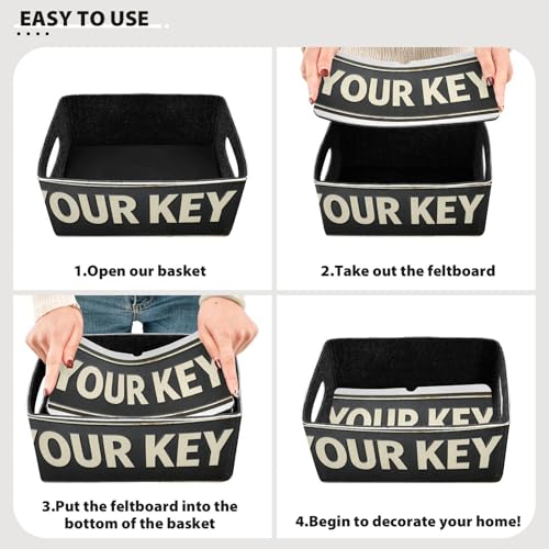 Storage Baskets Felt Foldable Storage Cube Shelf Bins Organizer Box for Kids Toys Office Bedroom Closet Babies Nursery 2-Pack (Put Ur Key Words) - color: Put Ur Key Words