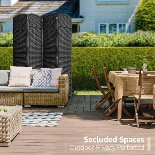 Sorbus Foldable Room Divider, Mesh Privacy Screen (4 Panel, Grey White) | Folding screens, dividers for rooms, double-hinged panels; freestanding partition for bedrooms, offices and shared areas - color: Grey White, size: 4 Panel