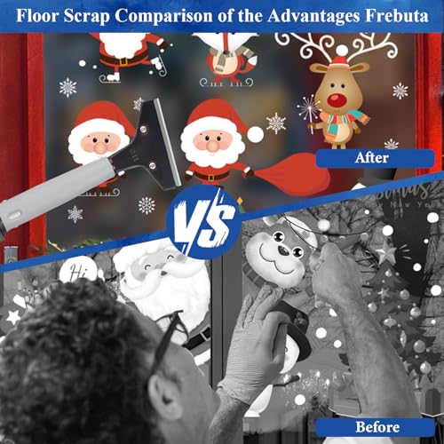 Floor Scraper Heavy Duty Long Handle,52in 4" Razor Blade Floor Scraper Adjustable with 10PCS Extra Metal Blades Paint Scraper for Cleaning Stickers Gum Glass Wall Tile Linoleum Stove Top