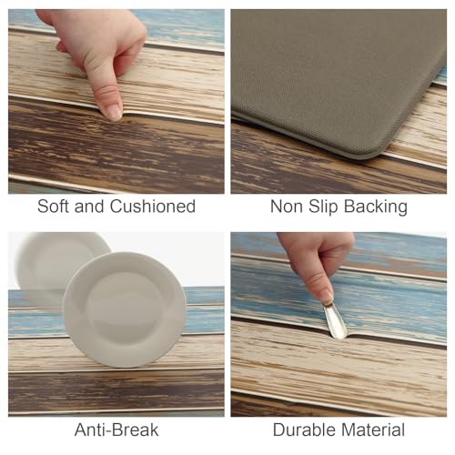MAYHMYO Anti Fatigue Kitchen Mat for Floor Set of 2, 17.3"x 29"+ 17.3"x 59" | Comfort Mats, Cushioned, Non Slip, Waterproof Kitchen Rugs, Standing Mats, House, Sink, Office - color: Farmhouse, size: 29"L X 17.3"W X 0.4"Th + 59"L X 17.3"W X 0.4"Th
