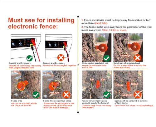 30 Miles/48km Solar Electric Fence Charger,15W Solar Powered Fencer with Adjustable 6KV to 12KV Output (0.3J-1.5J),Battery Level LCD Display,All-Weather Kit for Livestock,Deer,Farm,Yard