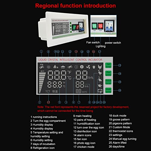 XM‑18SD Egg Incubator Controller, 5-Mode Temperature Humidity Thermostat | Large LCD Screen l 32-210°F/0-99℃ Range l 0-99% RH l for Chicken, Goose & Duck Eggs l 110V Plug