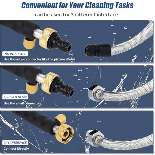 Hydro Jet High Pressure Power Washer-Magic Power Washer Extendable Wand,Flexible Water Hose Universal Nozzle,Gutter Patio Car Pet Window Cleaning (18inch-Back) - color: 18inch-back