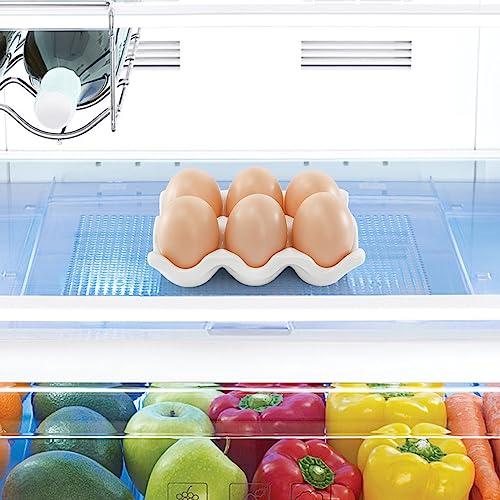 DEAYOU 4 Pack 24 Cups Egg Tray Holders, Porcelain Egg Container for Countertop Fridge, Ceramic Eggs Keeper Storage Organizer, Tiny Egg Dispenser Serving Dish Serveware for Display, Kitchen, White