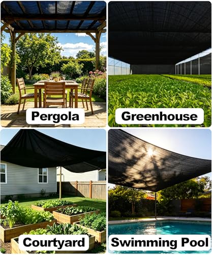 90%-95% Black Sun Shade Cloth 3FT x 10FT, Heavy Duty Outdoor Shade Netting | UV Resistant Breathable Fabric with Reinforced Grommets for Patio Garden Greenhouse Pergola Chicken Coop & Kennel - size: 3ft X 10ft, style: 90%
