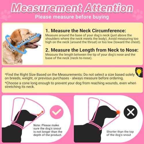 Dog Cone to Stop Licking, Clear Recovery Collar with Detachable Zipper, Sturdy Elizabethan Collar for Large Medium Small Dogs, Soft Adjustable Cone After Surgery Patented, Hot Pink S - color: Hot Pink, size: S(Neck: 10"-11.75")