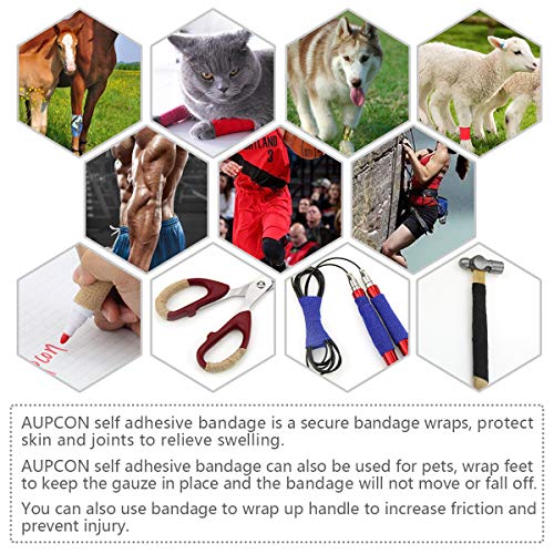 Vet Wrap Cohesive Bandages Bulk Self Adhesive Bandage Wrap Self Adherent Wrap Non-Woven for Dogs Pet Animals & Ankle Sprains & Swelling 2 Inch x 5 Yards (2 Inch Black) - color: 2 Inch Black